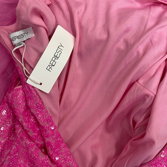 NWT Pink Sequin and Tulle‎ Mermaid Prom Homecoming Dress Size M - Picture 13 of 16